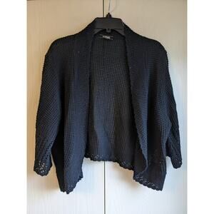 Elementz Women's Black Long Sleeve Open Face Cardigan Size 3X